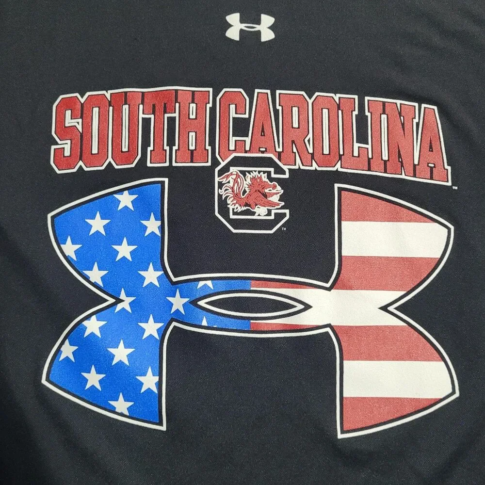 South Carolina Gamecocks Shirt Mens Large Black NCAA Football Under Armour Tee - Picture 2 of 10